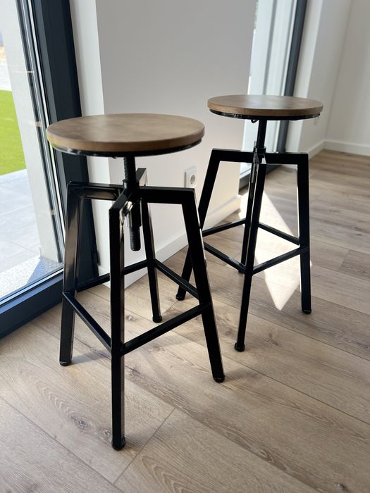 Banco alto madeira e metal Zara Home