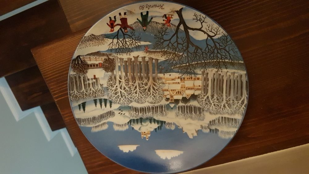 Talerz malarstwo Krantz 1980 zima Bawaria 29,5 cm