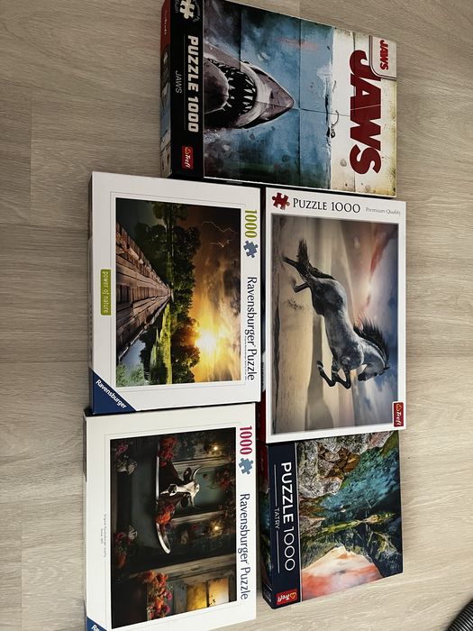 Puzzle 1000 elementów zestaw 5 szt. Trefl Ravensburger Jaws tanio