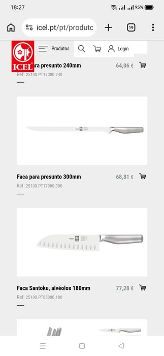 Faca Nova -  Santoku, ICEL PLATINA