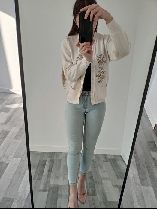 Sweter kardigan damski w stylu vintage s m