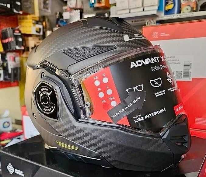 Capacete NOVO Modular LS2 Advant X Carbon Mat (37% DESCONTO)Tamanho XS