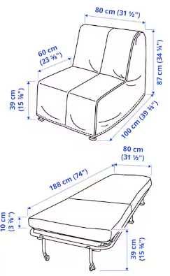 Poltrona-cama LYCKSELE com capa cinzenta