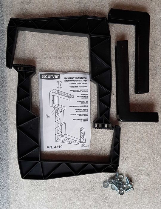 [59] uchwyty balkonowe czarne do skrzynek