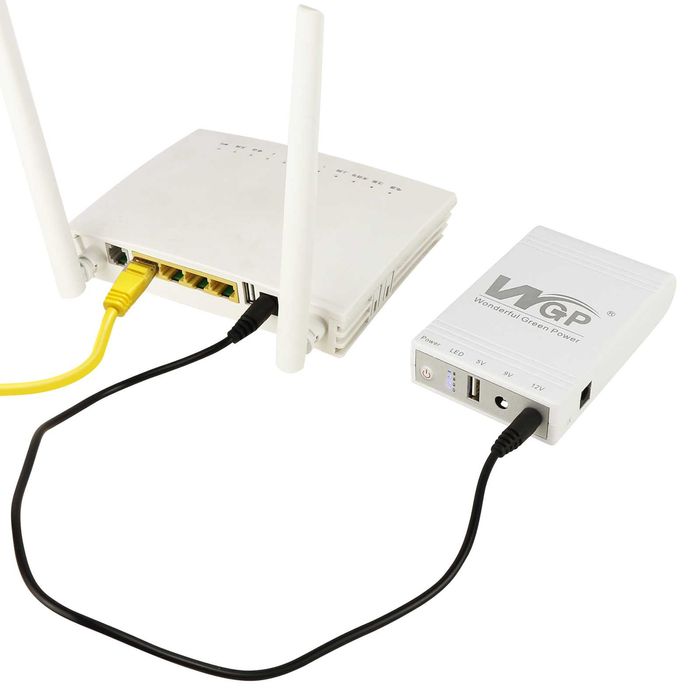 Mini ups ДБЖ WGP 25W 10400mAh павербанк для роутера безперебійник