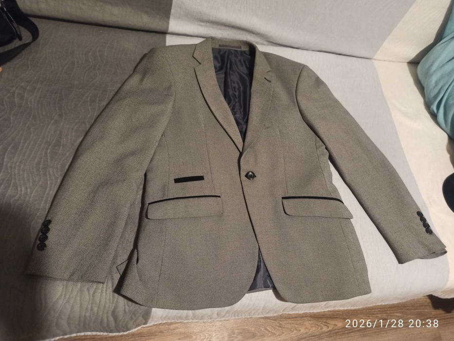 Marynarka męska ASTA szara, Slim fit