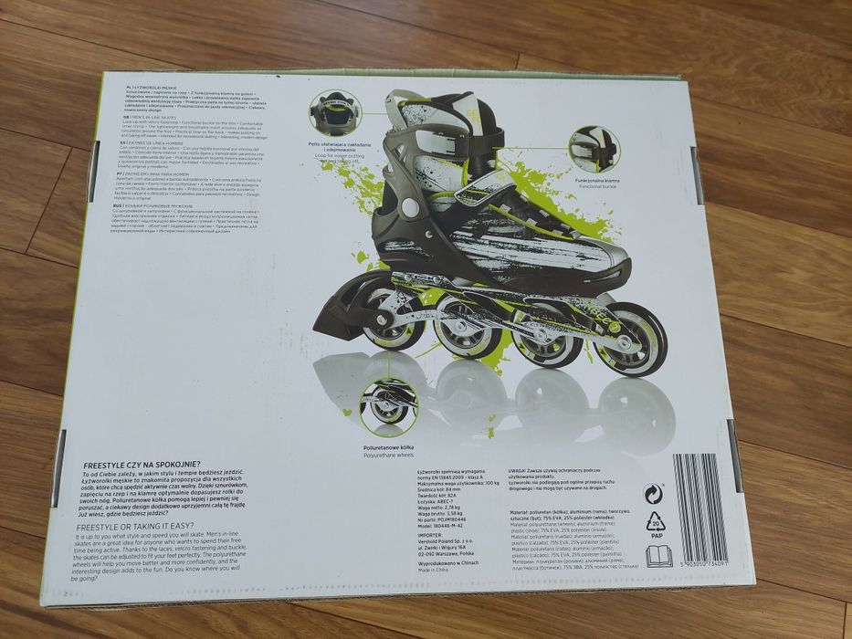 Łyżworolki, rolki męskie rozm.42