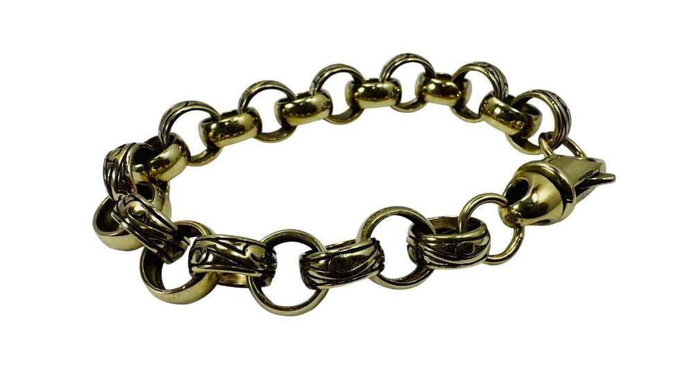 Złota bransoleta splot rolo grube ogniwa próba 375 22cm 40,10g