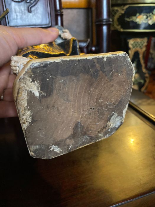 São Francisco de Assis Madeira Séc XVIII Ouro Brunido 25 cm Arte Sacra