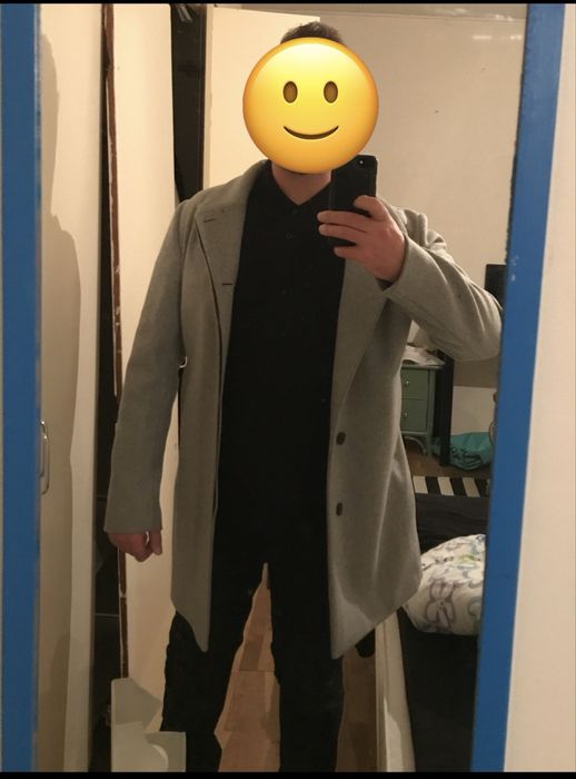 Чоловіче пальто PREMIUM by Jack & Jones (Розмір L) | Сіре класичне