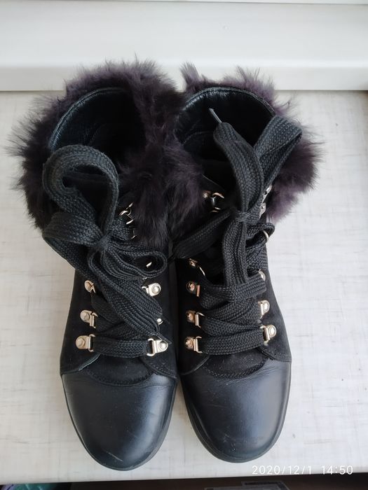 Зимние кожаные ботинки р.37