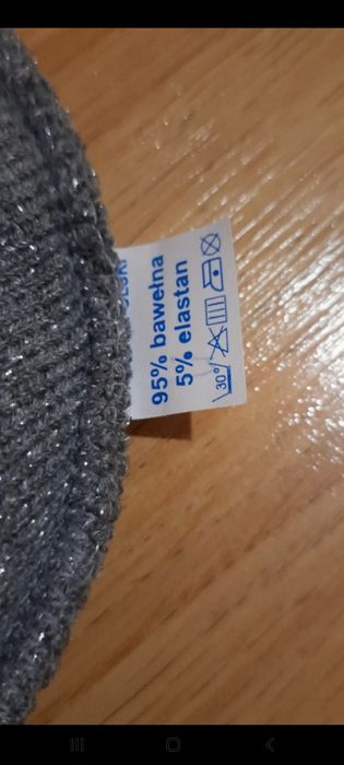 Komplet czapka+komin że srebrną nitką