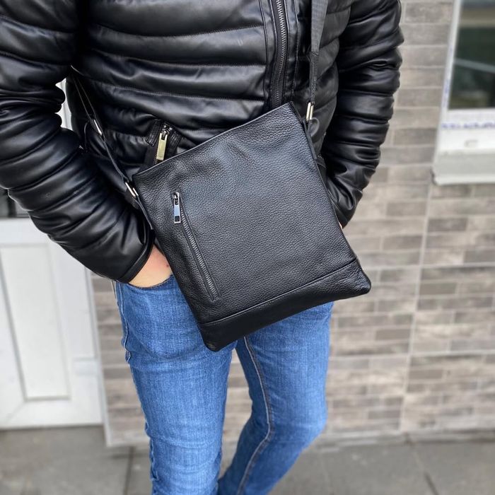 Сумка чоловіча з натуральної шкіри месенджер планшетка