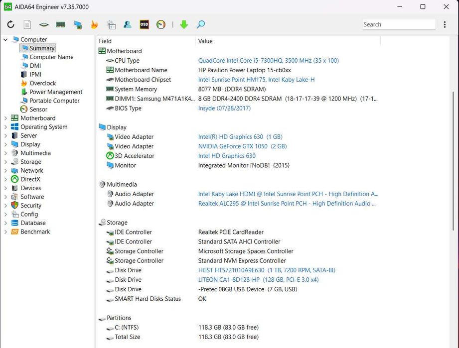 Laptop HP Pavilion Power 15-cb024ur 2HQ89EA