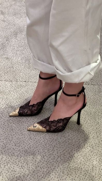 Jimmy Choo кружевные туфли лодочки каблуки босоножки босоніжки туфлі