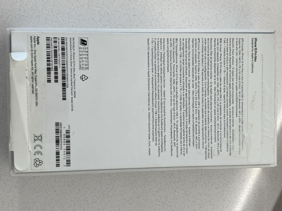 Iphone 15 Pro Max 256GB com caixa muito bom estado azul titanium