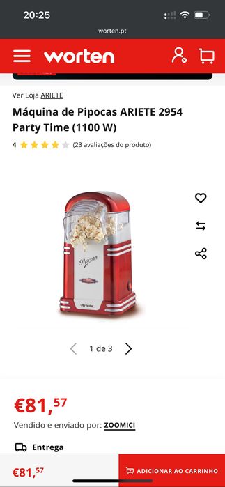 Máquina de Pipocas ARIETE  Party time