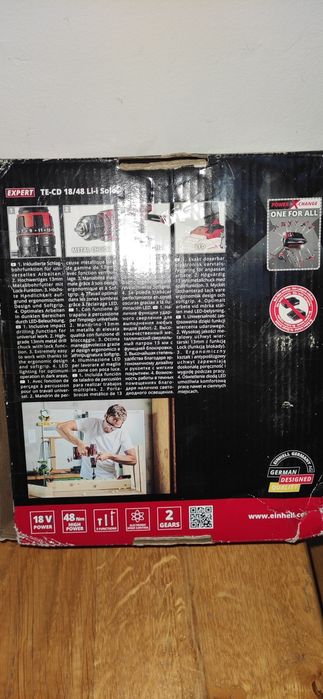 Wiertarko-wkrętarka Einhell TE-CD 18/48 udarowa z udarem 2 biegi komplet jak nowa