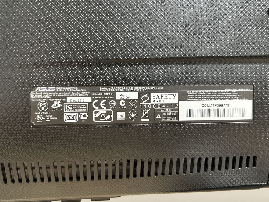 Монитор Asus VS239HR 1920x1080 60hz 23 дюйма