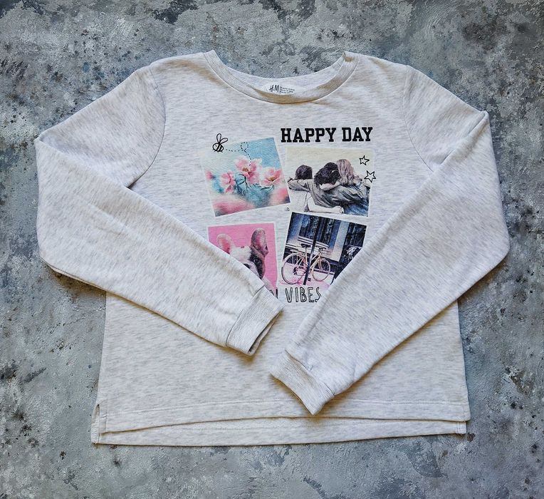 Світшот для дівчинки h&m,сірий дитячий світшот,свитшот для девочки h&m