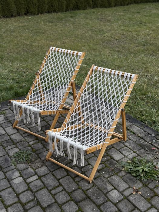 Lezak pleciony ogrodowy/fotel ogrodowy boho