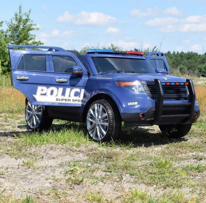 Auto samochód na akumulator MEGA POLICJA MEGAFON samochodzik autko SUV