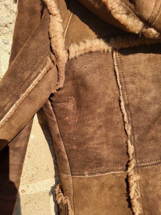 Kożuch damski z kapturem - vintage