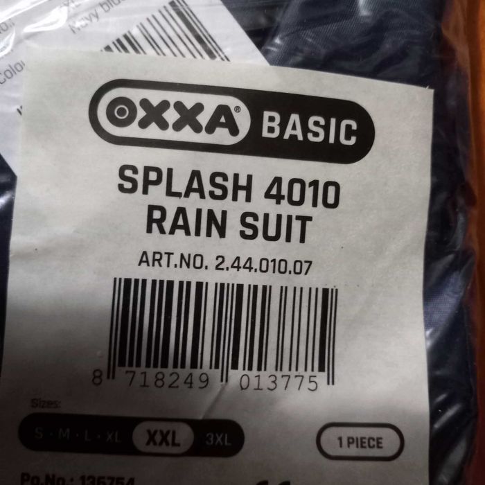 Conjunto de Casaco + Calças para Chuva XXL NOVO Azul Marinho Homem