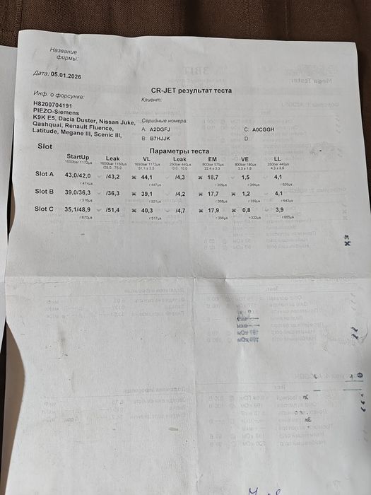 Форсунки 166006212R для к9к 636 і т.д.