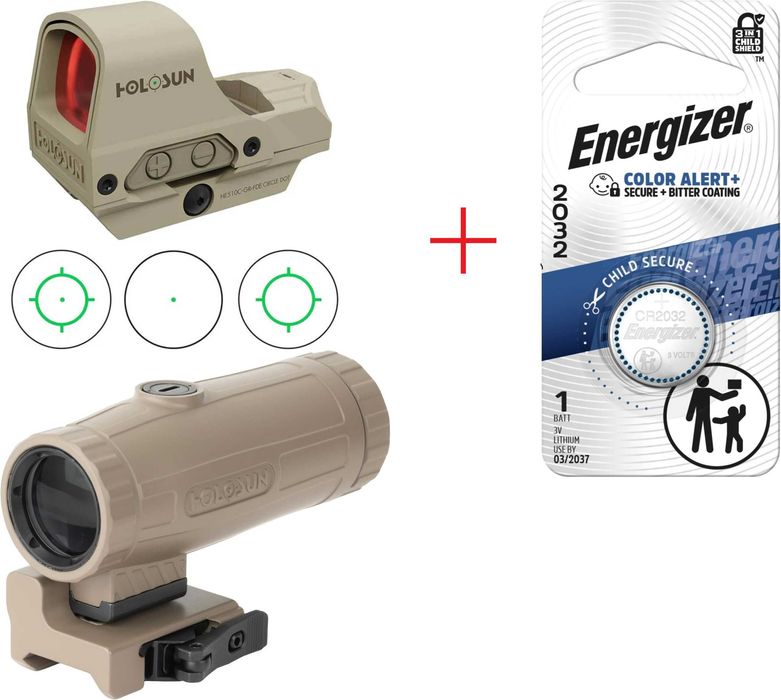 Прицел HOLOSUN HS510C Green Dot – Койот(FDE) зелёная прицельная