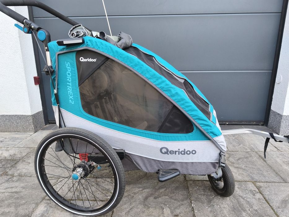 Przyczepka rowerowa Querido Sportex 2 dla dwójki dzieci Podwójna