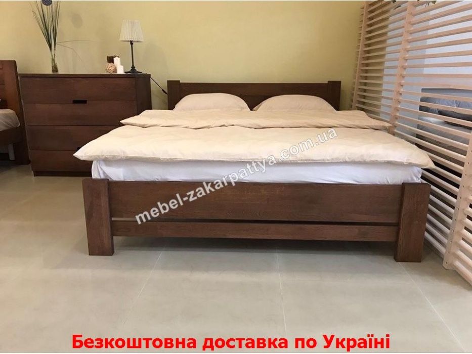 Деревянная кровать двуспальная бук. Ліжко  90.120.140.160.180х200