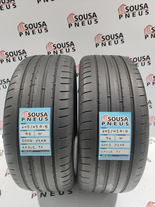 2 pneus semi novos 245-45R18 Goodyear - Oferta dos portes