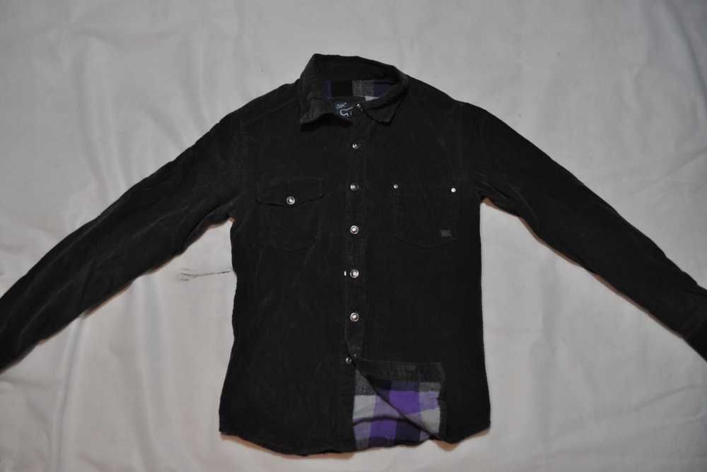 FOX S koszula męska sztruks vintage na zatrzaski ocieplana i3v