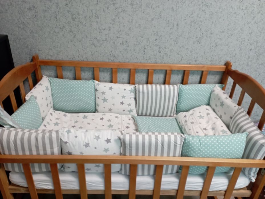 Постельный комплект ТМ Маленькая Соня"Baby  Design Stars серо-мятный"