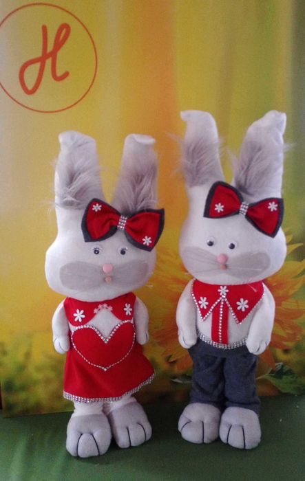 ZAJĄC WIELKANOCNY Para , Zajączki robione ręcznie prezent