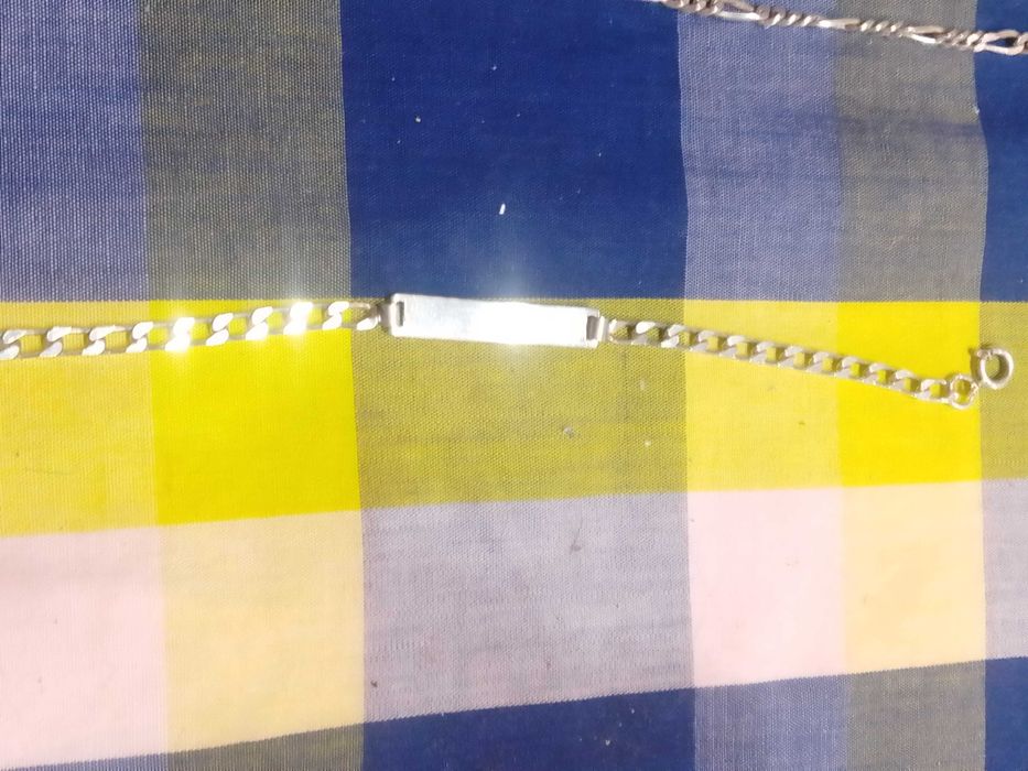 Conjunto de fio e pulseira em prata de lei
