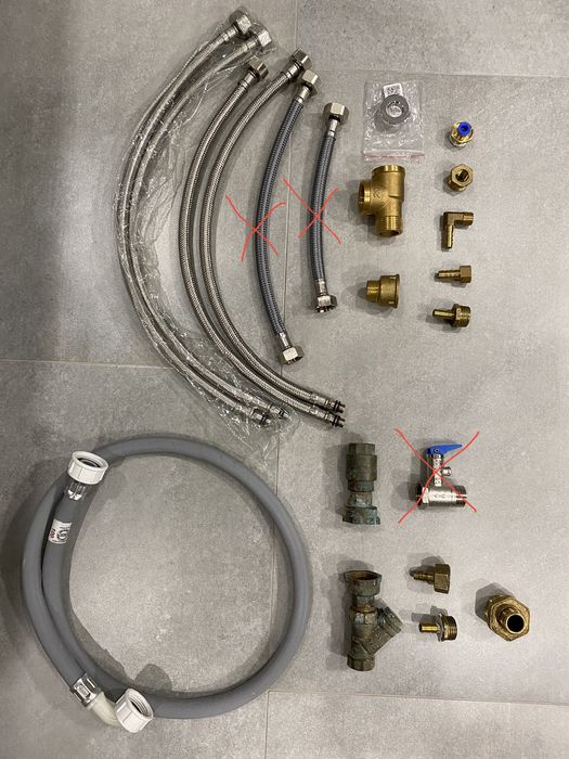 Шланг для с/м - для смесителя, фитинги, тройник, штуцер, переходник