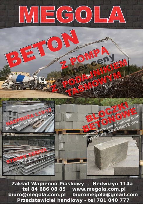 Beton towarowy (stabilizacje drogowe, podsypki)