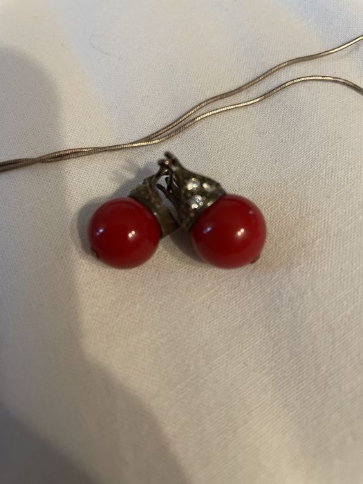 Komplet srebro koral