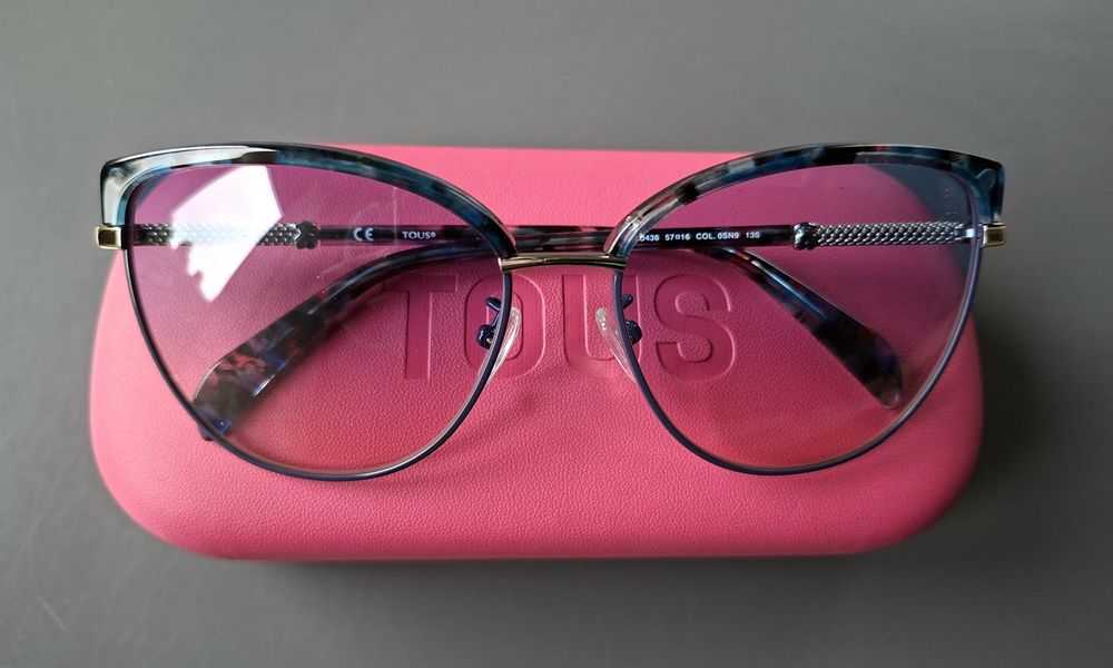 TOUS nowe okulary damskie przeciwsłoneczne Shiny Rose Gold sklep 889 zł