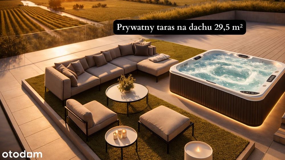 2 pokoje premium, balkon + prywatny taras na dachu