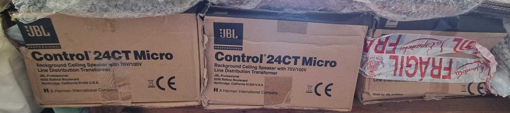 6 colunas JBL 24CT micro +2 subwoofers JBL 19CST; NOVOS; encastre teto64740525481858123