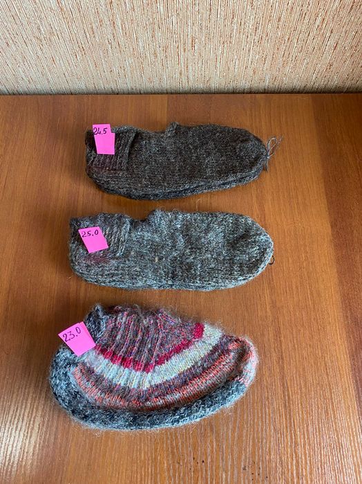 Носки ,следочки из козьего пуха+шерсть шпанки ручной работы -НОВЫЕ