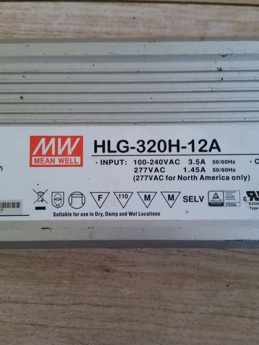 Zasilacz LED Mean Well HLG-320H-12A – używany, sprawny