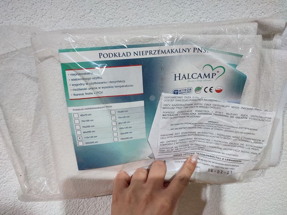 Podkład nieprzemakalny Seni na łóżko 110x140 nowy