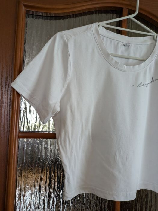 T-shirt, Crop Top, biały. Rozmiar L.