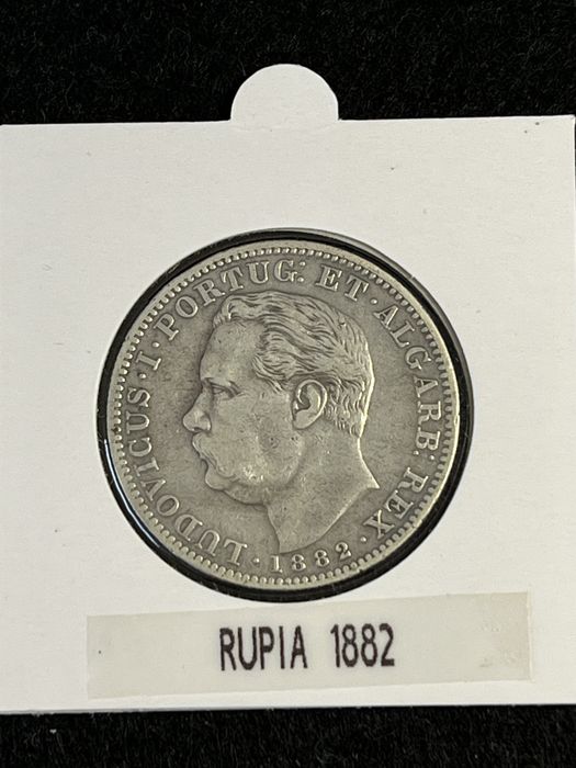 Moedas Reinado D. luis I - INDIA ( Ruipas ) ( Prata )
