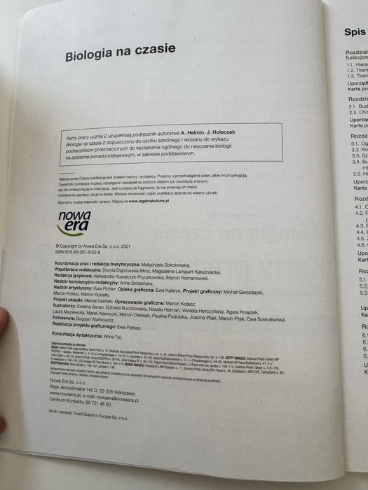 Karty pracy ucznia biologia na czasie 2