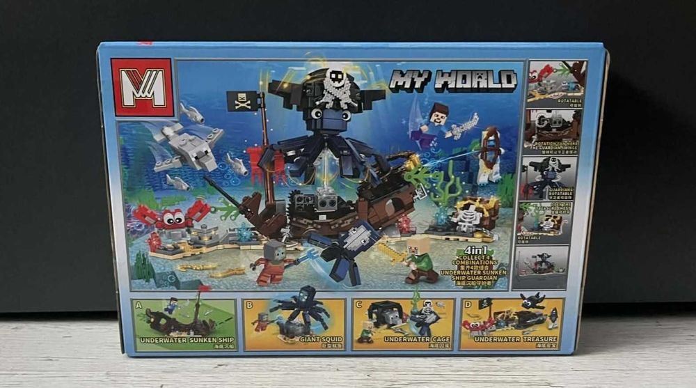 Nowe klocki konstrukcyjne z gry minecraft My world rozbity statek 119pcs MG832A